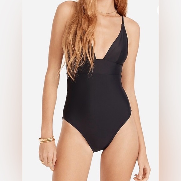 J. Crew Other - NWT J. Crew Plunge one-piece swimsuit Black Size 2